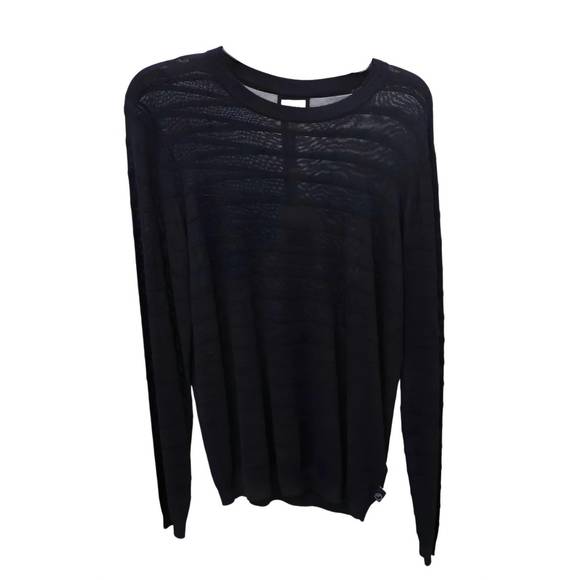 NEW ARMANI stripe crew neck top in navy - Picture 1 of 1
